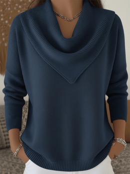 Elegant Knit Cowl Neck Sweater – Timeless Comfort & Effortless Style
