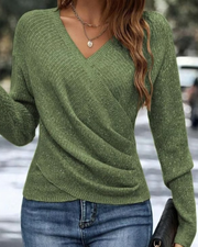 Elegant Women's Casual Knit Sweater, Long Sleeve Warm Pullover for Spring & Fall, Korean Style Holiday Fashion Top