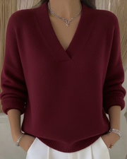 FLASH SALE - 2025 Cozy V-Neck Knitted Sweater – Soft, Stylish & Perfect for Fall/Winter